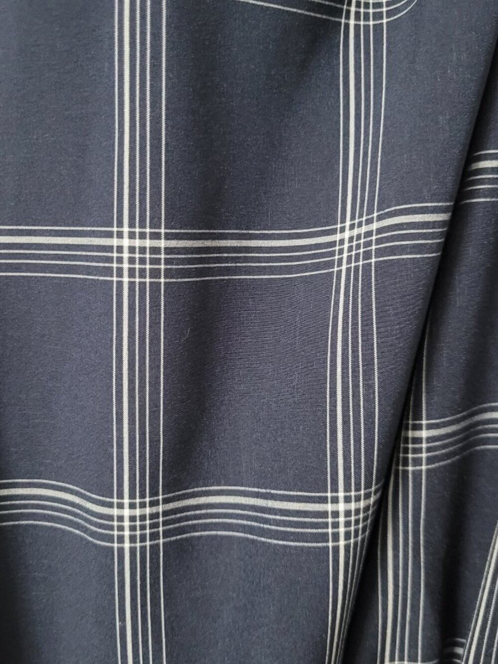 NWT Calvin Klein Navy Windowpane Plaid Belted Midi Shirt Dress - Picture 12 of 13